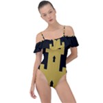 Finnmark Flag Frill Detail One Piece Swimsuit