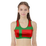 Bornholm Denmark Flag Sports Bra with Border