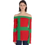 Bornholm Denmark Flag Off Shoulder Long Sleeve Top