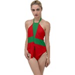 Bornholm Denmark Flag Go with the Flow One Piece Swimsuit