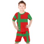 Bornholm Denmark Flag Kids  Tee and Shorts Set