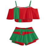 Bornholm Denmark Flag Kids  Off Shoulder Skirt Bikini