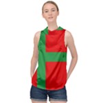 Bornholm Denmark Flag High Neck Satin Top