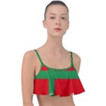 Bornholm Denmark Flag Frill Bikini Top