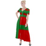 Bornholm Denmark Flag Button Up Short Sleeve Maxi Dress