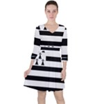 Brittany Flag Quarter Sleeve Ruffle Waist Dress