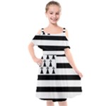 Brittany Flag Kids  Cut Out Shoulders Chiffon Dress