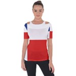 Banskobystricky Flag Shoulder Cut Out Short Sleeve Top