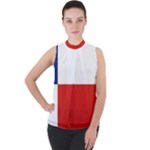 Banskobystricky Flag Mock Neck Chiffon Sleeveless Top