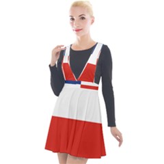 Plunge Pinafore Velour Dress 