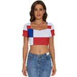 Banskobystricky Flag Short Sleeve Square Neckline Crop Top 