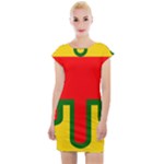 Auvergne Flag Cap Sleeve Bodycon Dress