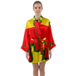 Auvergne Flag Long Sleeve Satin Kimono