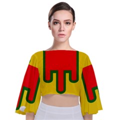 Tie Back Butterfly Sleeve Chiffon Top 