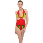 Auvergne Flag Halter Front Plunge Swimsuit