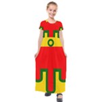 Auvergne Flag Kids  Short Sleeve Maxi Dress