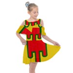 Auvergne Flag Kids  Shoulder Cutout Chiffon Dress