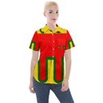 Auvergne Flag Women s Short Sleeve Pocket Shirt