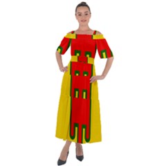 Shoulder Straps Boho Maxi Dress  