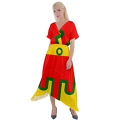 Cross Front Sharkbite Hem Maxi Dress 