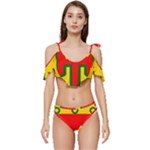 Auvergne Flag Ruffle Edge Tie Up Bikini Set	