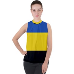 Mock Neck Chiffon Sleeveless Top 