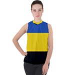 Gelderland Flag Mock Neck Chiffon Sleeveless Top