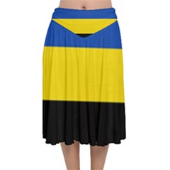 Velvet Flared Midi Skirt 