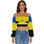 Gelderland Flag Long Sleeve Crinkled Weave Crop Top