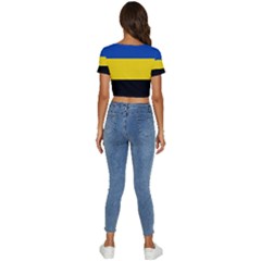 Short Sleeve Square Neckline Crop Top  