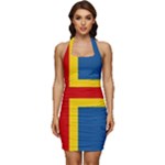 Aaland Sleeveless Wide Square Neckline Ruched Bodycon Dress