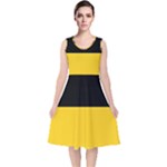 Baden Wurttemberg Flag V-Neck Midi Sleeveless Dress 