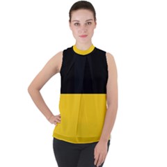 Mock Neck Chiffon Sleeveless Top 