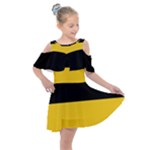 Baden Wurttemberg Flag Kids  Shoulder Cutout Chiffon Dress