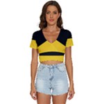 Baden Wurttemberg Flag V-Neck Crop Top