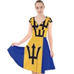 Barbados Cap Sleeve Front Wrap Midi Dress