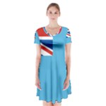 Fiji Short Sleeve V-neck Flare Dress