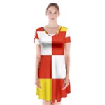 Antwerp Flag Short Sleeve V-neck Flare Dress
