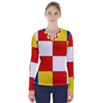 Antwerp Flag V-Neck Long Sleeve Top