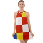 Antwerp Flag Halter Tie Back Chiffon Dress