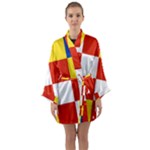 Antwerp Flag Long Sleeve Satin Kimono