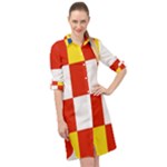 Antwerp Flag Long Sleeve Mini Shirt Dress