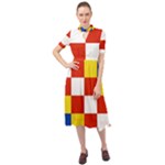 Antwerp Flag Keyhole Neckline Chiffon Dress