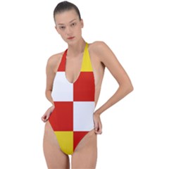 Backless Halter One Piece Swimsuit 