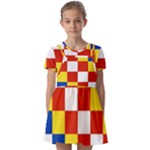 Antwerp Flag Kids  Short Sleeve Pinafore Style Dress