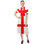 England Keyhole Neckline Chiffon Dress
