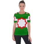 Andalusia Flag Shoulder Cut Out Short Sleeve Top