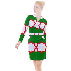 Button Long Sleeve Dress 