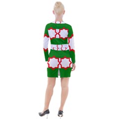 Button Long Sleeve Dress 