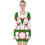 Andalusia Flag V-neck Bodycon Long Sleeve Dress